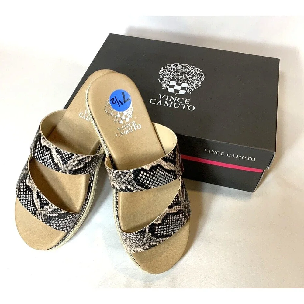 Vince‎ Camuto Sandals 7.5 / EU38 Snake Print Pink Platform Python Slide Rynnah